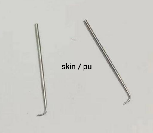 Button needle skin